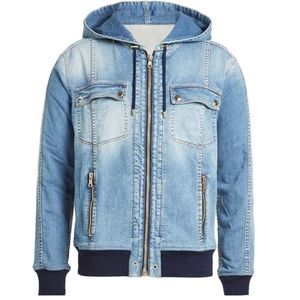 Balmain Paris Men's Zippered Denim Jacket - Size S